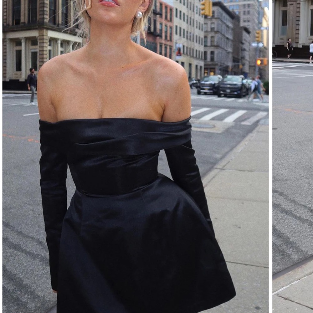 COMMENSE Off Shoulder Long Sleeve Overfold Mini Dress - Picture 15 of 15